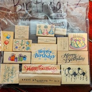 15 Birthday Rubber Stamp Set
